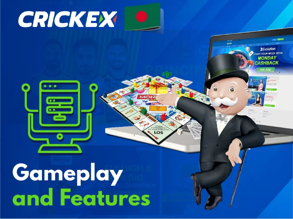 Crickex ক্যাসিনোতে মনোপলি লাইভ ক্যাসিনো গেমের গেমপ্লে এবং বৈশিষ্ট্য